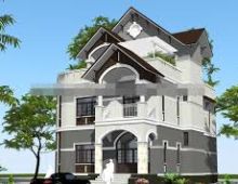 Mẫu biệt thự 2 tầng bán cổ điển đẹp