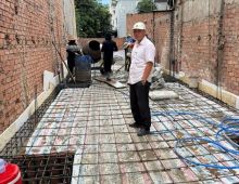 Công tác đổ bê tông móng công trình cô Linh phường Trung Mỹ Tây quận 12 tphcm