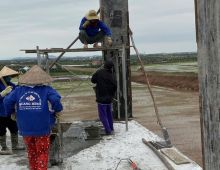 CẬP NHẬT TIẾN ĐỘ THI CÔNG ĐỔ BÊ TÔNG CỘT TẦNG 5 CÔNG TRÌNH NGUYỄN THỊ THƯ 