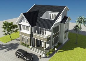 Mẫu thiết kế biệt thự 2 tầng đẹp hiện đại 15x20m