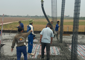 Công tác đổ bê tông móng đã hoàn thành chị Nguyễn Thị Thư huyện Tiên Lãng Tp Hải Phòng