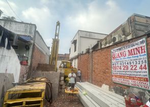 Công tác ép cọc công trình em Quỳnh phường Trung Mỹ Tây quận 12 TPHCM