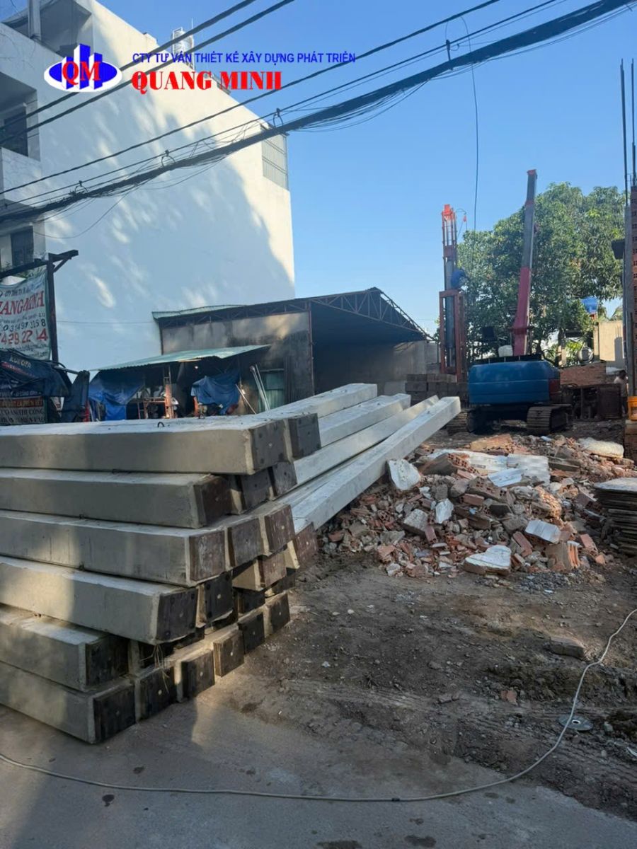 XÂY DỰNG QUANG MINH xin cập nhật tiến độ thi công hạng mục ép cọc móng tại công trình Anh Giang – Phường Trung Mỹ Tây, Quận 12, TP.HCM.